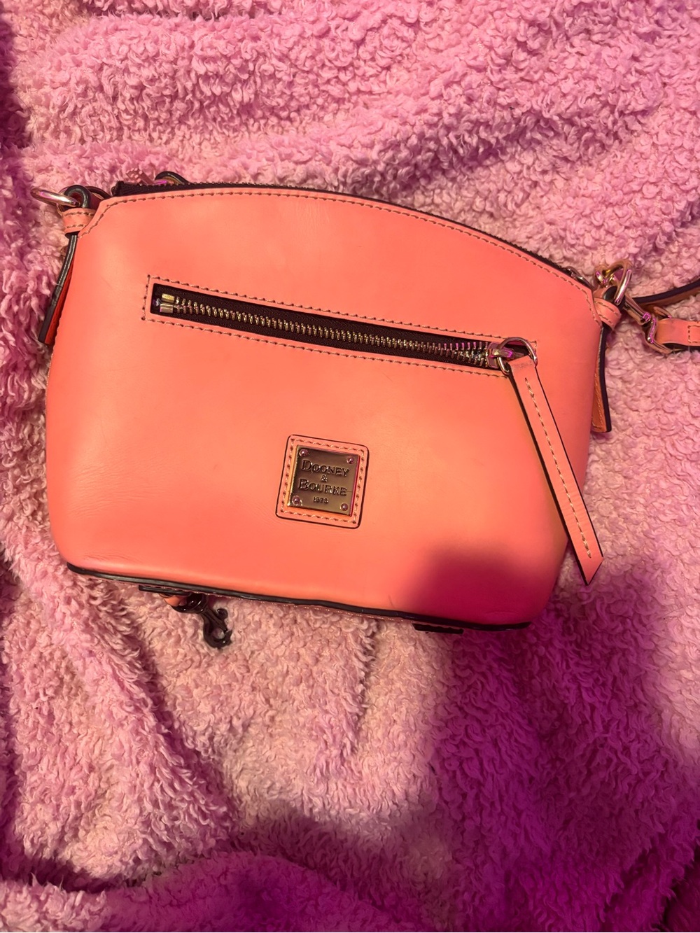 Dooney & Bourke Coral Pink Leather Crossbody Bag